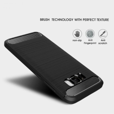 Samsung Galaxy S8+ (G955) „Carbon“ kieto silikono TPU juodas dėklas - nugarėlė / Priedai.lt