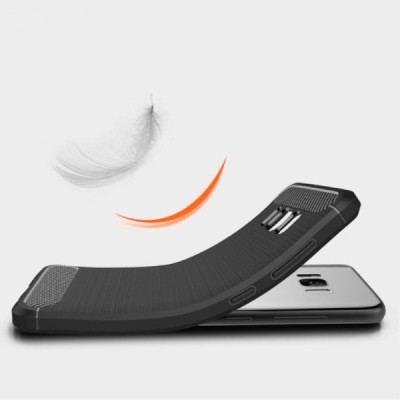 Samsung Galaxy S8+ (G955) „Carbon“ kieto silikono TPU juodas dėklas - nugarėlė / Priedai.lt