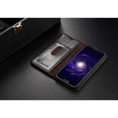 Samsung Galaxy S8+ (G955) „CaseMe“ solidus atverčiamas juodas odinis dėklas - knygutė / Priedai.lt