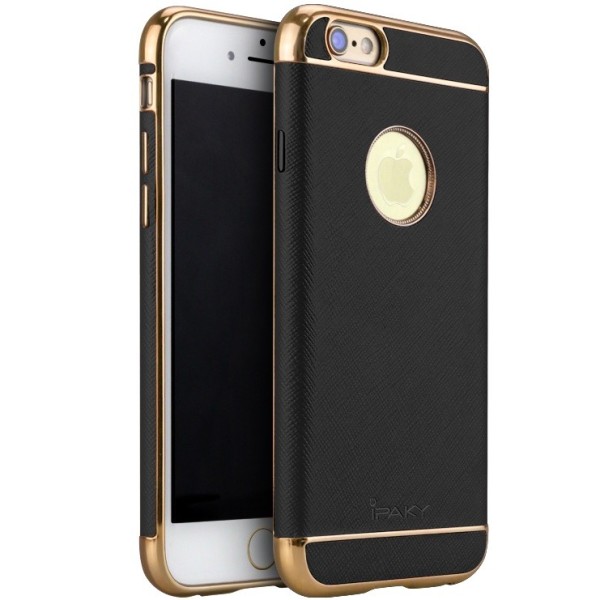 „IPAKY“ Luxury Kõva silikoon (TPU) kaaned - must / kuldne (iPhone 6 / 6s)