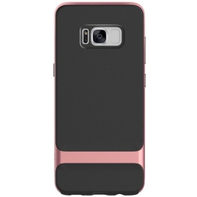 „Rock“ Royce sustiprintos apsaugos Samsung Galaxy S8+ (G955) juodas rožinės spalvos apvadais kieto silikono (TPU) ir plastiko dė