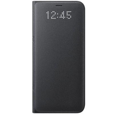 Samsung Galaxy S8 (G950) originalus Led View Cover atverčiamas juodas odinis dėklas - piniginė / Priedai.lt