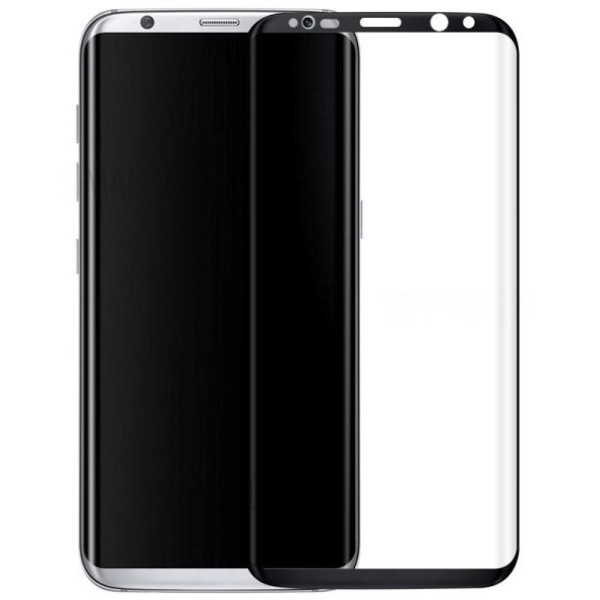 „Calans“ 9H Tempered Glass täielik katvus kaitsev ekraaniklaas 0.2 mm - must (Galaxy S8+)