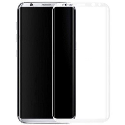 Samsung Galaxy S8+ (G955) „Calans“ 9H Tempered Glass sustiprintos apsaugos baltas pilnai dengiantis apsauginis ekrano stiklas 0,