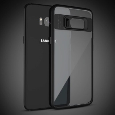 „IPAKY“ Frame Samsung Galaxy S8 (G955) skaidrus juodos spalvos apvadais kieto silikono (TPU) dėklas / Priedai.lt