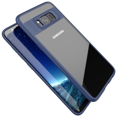 „IPAKY“ Frame Samsung Galaxy S8 (G955) skaidrus mėlynos spalvos apvadais kieto silikono (TPU) dėklas / Priedai.lt