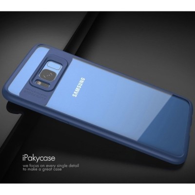 „IPAKY“ Frame Samsung Galaxy S8 (G955) skaidrus mėlynos spalvos apvadais kieto silikono (TPU) dėklas / Priedai.lt