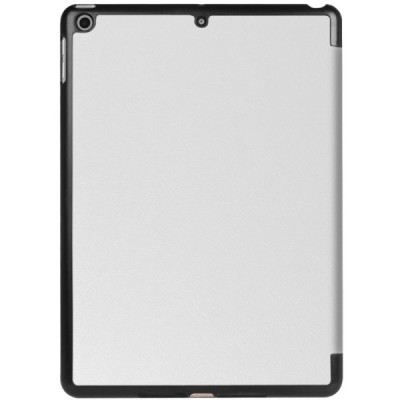 Apple iPad 9.7" 2017 (iPad 9.7" 2018) atverčiamas baltas odinis dėklas - knygutė / Priedai.lt