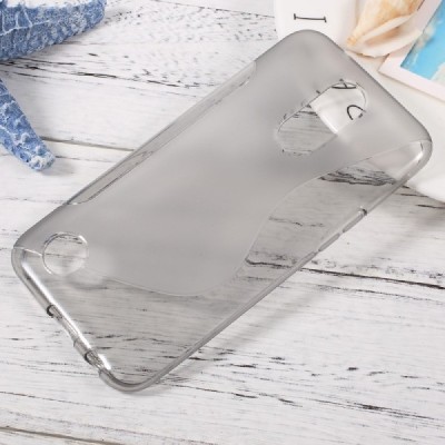 LG K10 2017 (X400, M250N) kieto silikono TPU skaidrus pilkas dėklas - nugarėlė / Priedai.lt