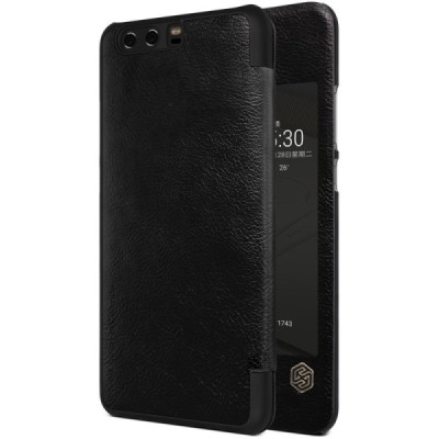 Prabangus „Nillkin“ Qin serijos juodas odinis atverčiamas Huawei P10 (Huawei Ascend P10) dėklas - knygutė / Priedai.lt