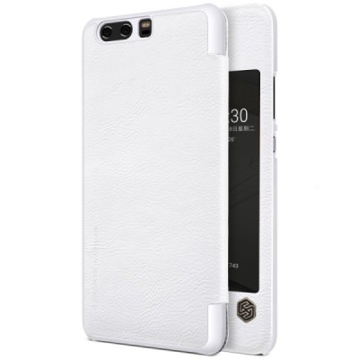 Prabangus „Nillkin“ Qin serijos baltas odinis atverčiamas Huawei P10 (Huawei Ascend P10) dėklas - knygutė / Priedai.lt