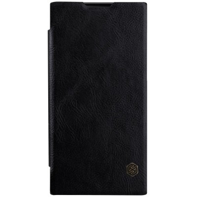 Prabangus „Nillkin“ Qin serijos juodas odinis atverčiamas Sony Xperia L1 (G3311, G3312, G3313) dėklas / Priedai.lt