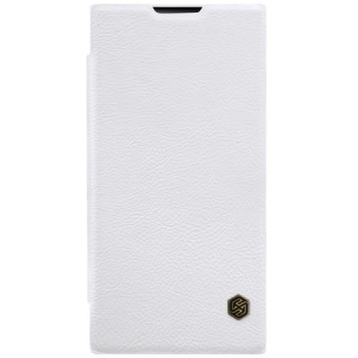 Prabangus „Nillkin“ Qin serijos baltas odinis atverčiamas Sony Xperia L1 (G3311, G3312, G3313) dėklas / Priedai.lt