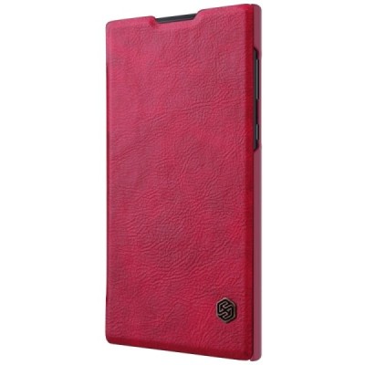 Prabangus „Nillkin“ Qin serijos raudonas odinis atverčiamas Sony Xperia L1 (G3311, G3312, G3313) dėklas / Priedai.lt