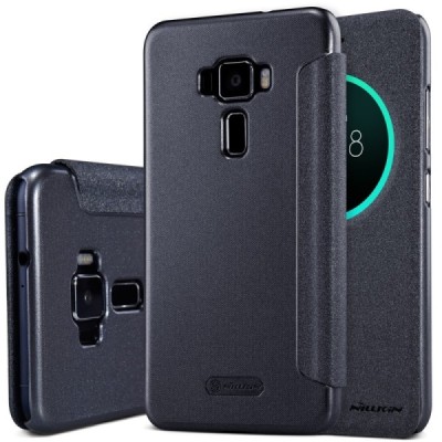 Asus Zenfone 3 5.5 (ZE552KL) pilkas odinis atverčiamas Nillkin Sparkle dėklas / Priedai.lt
