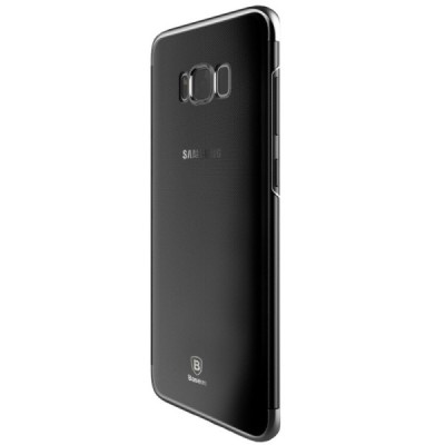 Samsung Galaxy S8 (G950) Baseus Glitter plastikinis skaidrus permatomas pilkas dėklas / Priedai.lt