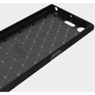 Sony XZ Premium „Carbon“ kieto silikono TPU juodas dėklas - nugarėlė / Priedai.lt