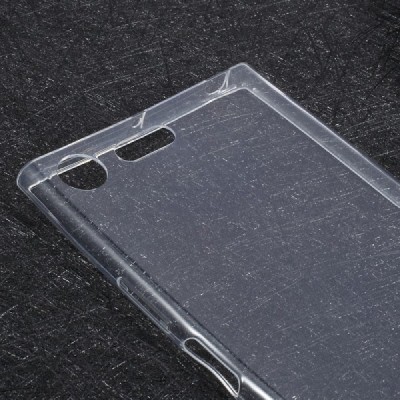 Sony Xperia XZ Premium skaidrus (permatomas) kieto silikono TPU bespalvis dėklas / Priedai.lt