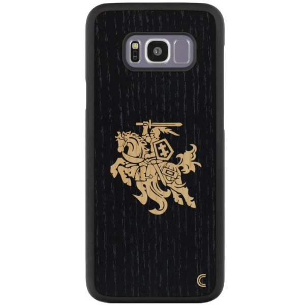 „Crafted Cover“ looduslik puit kaaned - must Vytis (Galaxy S8+)