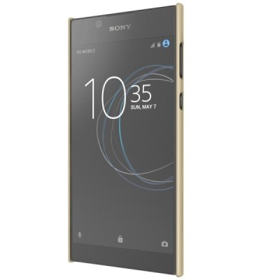 Nillkin Frosted Shield Sony Xperia L1 (G3311, G3312, G3313) auksinis plastikinis dėklas + apsauginė ekrano plėvelė / Priedai.lt