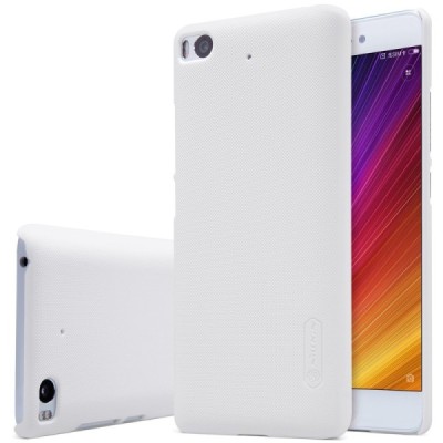 Xiaomi Mi 5S Nillkin Frosted Shield baltas plastikinis dėklas + apsauginė ekrano plėvelė / Priedai.lt