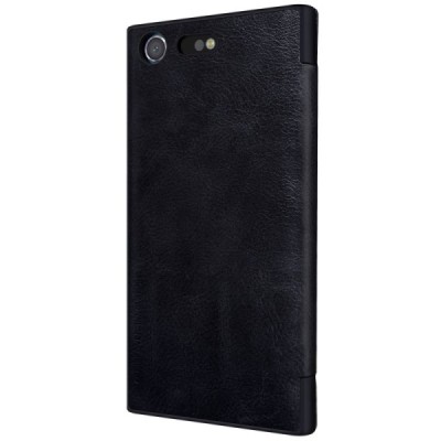 Prabangus „Nillkin“ Qin serijos juodas odinis atverčiamas Sony Xperia XZ Premium (Xperia XZ Premium Dual) dėklas - knygutė / Pri