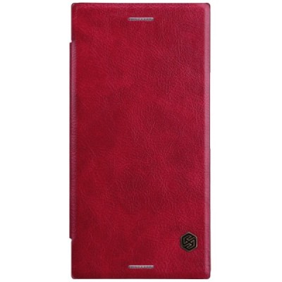 Prabangus „Nillkin“ Qin serijos raudonas odinis atverčiamas Sony Xperia XZ Premium (Xperia XZ Premium Dual) dėklas - knygutė / P