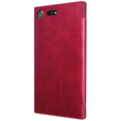 Prabangus „Nillkin“ Qin serijos raudonas odinis atverčiamas Sony Xperia XZ Premium (Xperia XZ Premium Dual) dėklas - knygutė / P