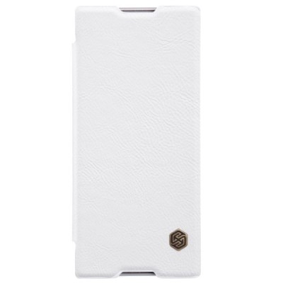 Prabangus „Nillkin“ Qin serijos baltas odinis atverčiamas Sony Xperia XA1 (G3121, G3123, G3125, G3112, G3116) dėklas - knygutė /
