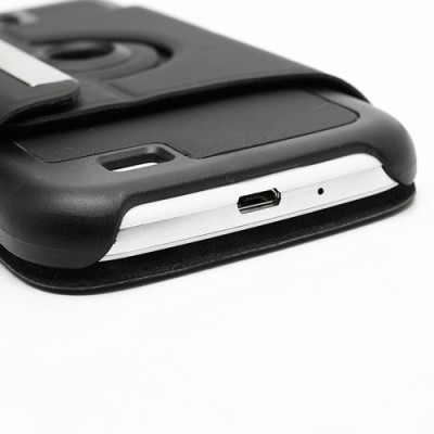 Atverčiamas odinis juodas Samsung Galaxy S4 dėklas (Dėkliukas) / Priedai.lt