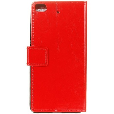 Xiaomi Mi 5S atverčiamas raudonas odinis dėklas, knygutė - piniginė / Priedai.lt