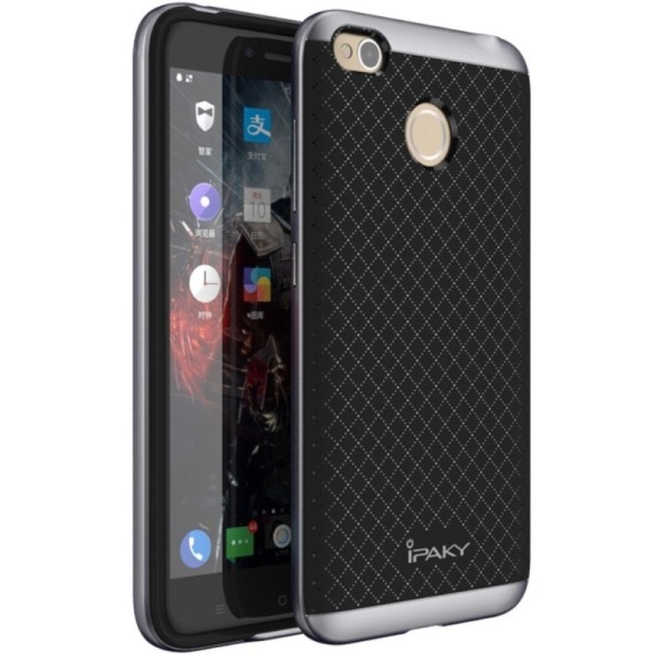 „IPAKY“ Kõva silikoon (TPU) kaaned - must / hall (Redmi 4X)