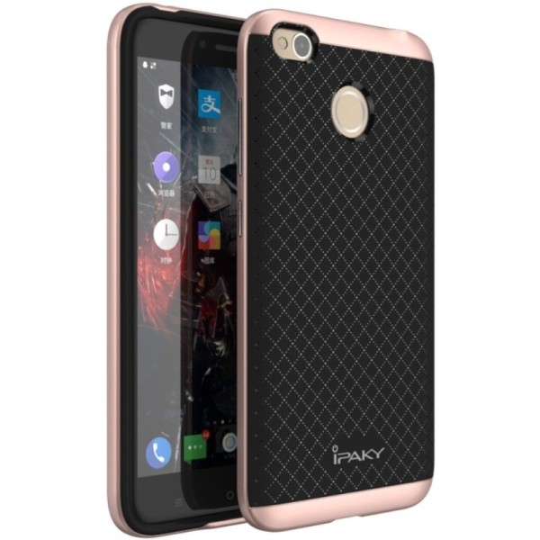 „IPAKY“ Kõva silikoon (TPU) kaaned - must / roosa (Redmi 4X)