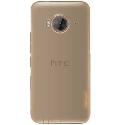 HTC One ME Nillkin Nature plonas skaidrus (permatomas) silikoninis TPU rudas dėklas / Priedai.lt