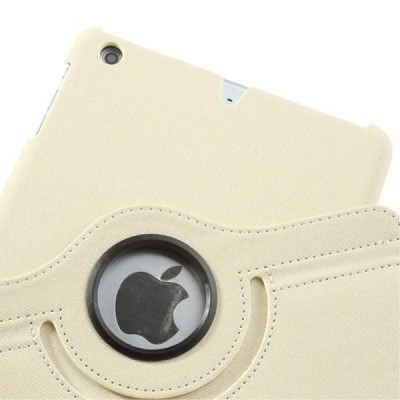 Apple iPad Mini 1 / 2 / 3 atverčiamas, sukiojamas 360 laipsnių, smėlio spalvos medžiaginis dėklas - stovas / Priedai.lt