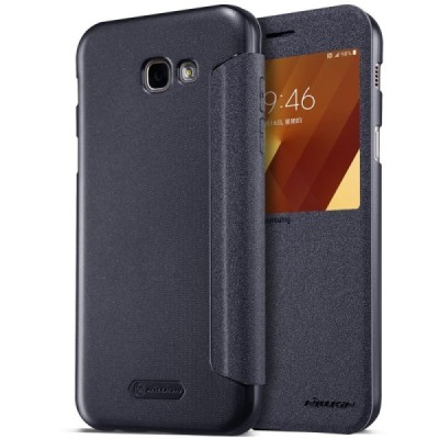 Samsung Galaxy A7 2017 (A720) pilkas odinis atverčiamas Nillkin Sparkle dėklas / Priedai.lt