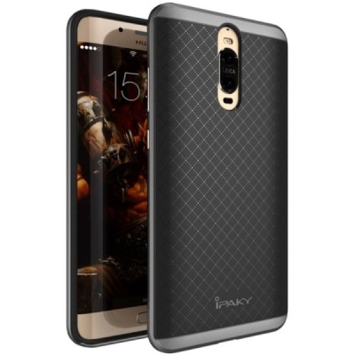 Huawei Mate 9 Pro (Mate 9 Pro Porsche Design) „IPAKY“ kieto silikono TPU juodas (pilkais apvadais) dėklas - nugarėlė / Priedai.l