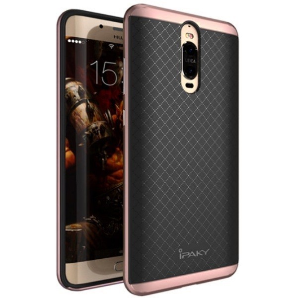 „IPAKY“ Kõva silikoon (TPU) kaaned - must / roosa (Mate 9 Pro)
