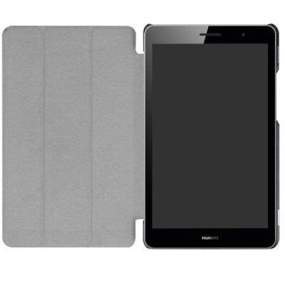 Huawei MediaPad T3 8.0 atverčiamas juodas odinis dėklas - knygutė / Priedai.lt