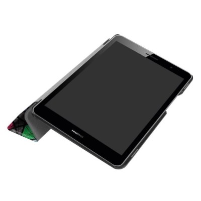 Huawei MediaPad T3 8.0 atverčiamas spalvotas, pilkas odinis dėklas - knygutė / Priedai.lt