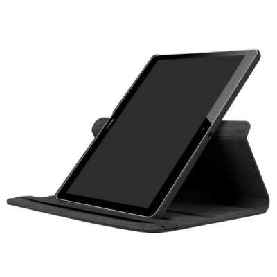 Huawei MediaPad T3 10 atverčiamas, sukamas 360 laipsnių, juodas odinis dėklas - stovas / Priedai.lt