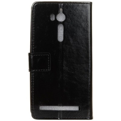 Asus Zenfone Go (ZB552KL) atverčiamas juodas odinis dėklas, knygutė - piniginė / Priedai.lt