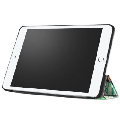 Apple iPad 9.7" 2017 (iPad 9.7" 2018) atverčiamas spalvotas, baltas odinis dėklas - knygutė / Priedai.lt
