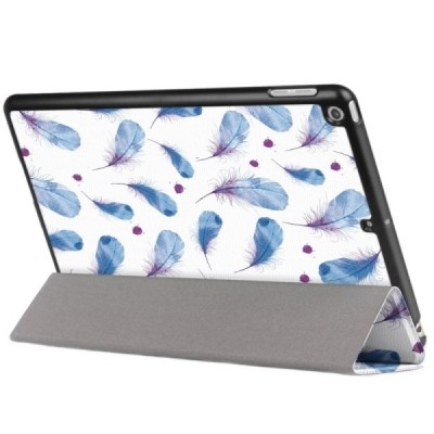 Apple iPad 9.7" 2017 (iPad 9.7" 2018) atverčiamas spalvotas, baltas odinis dėklas - knygutė / Priedai.lt
