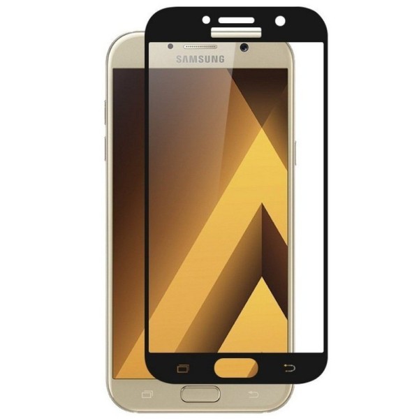 „Calans“ Tempered Glass täielik katvus kaitsev ekraaniklaas 0.2 mm - must (Galaxy A7 2017)