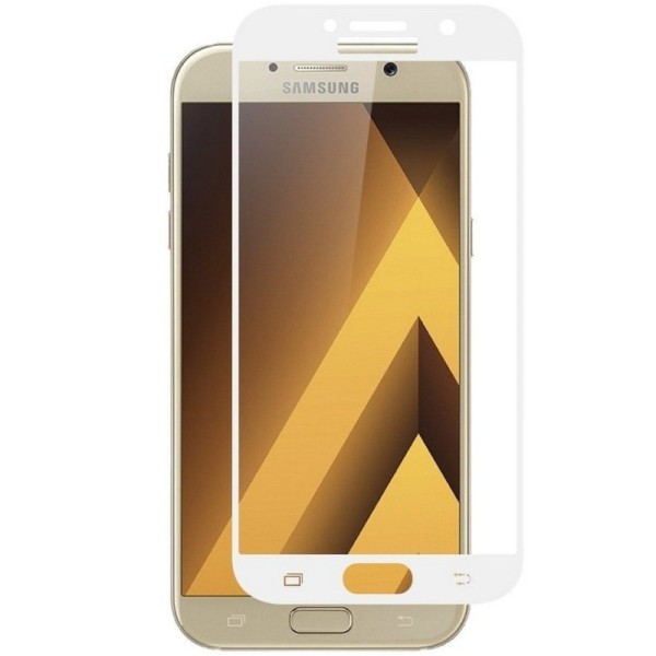 „Calans“ Tempered Glass täielik katvus kaitsev ekraaniklaas 0.2 mm - valge (Galaxy A7 2017)
