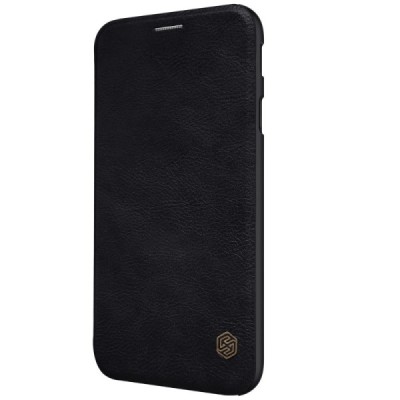 Prabangus „Nillkin“ Qin serijos juodas odinis atverčiamas Samsung Galaxy J5 2017 (J530) dėklas / Priedai.lt