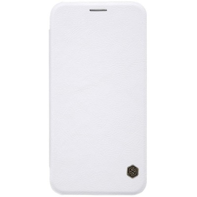 Prabangus „Nillkin“ Qin serijos baltas odinis atverčiamas Samsung Galaxy J5 2017 (J530) dėklas / Priedai.lt
