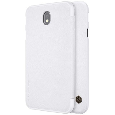 Prabangus „Nillkin“ Qin serijos baltas odinis atverčiamas Samsung Galaxy J5 2017 (J530) dėklas / Priedai.lt