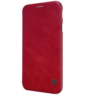 Prabangus „Nillkin“ Qin serijos raudonas odinis atverčiamas Samsung Galaxy J5 2017 (J530) dėklas / Priedai.lt